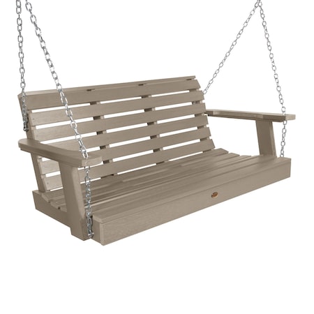 Highwood Usa 4ft Weatherly Porch Swing Outdoor Furniture for Patio, Backyard, Garden AD-PORW2-WBR